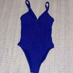blue one piece suit
